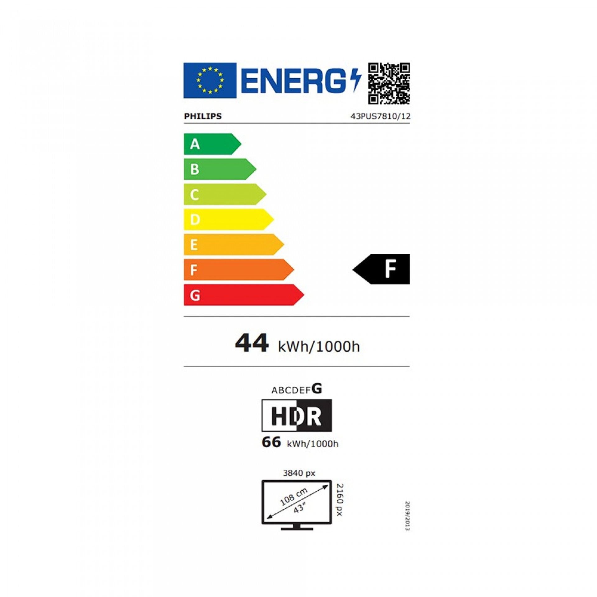 PHILIPS QLED 43" 4K UHD SMART TV 3HDMI 2USB (F) 43PUS781012