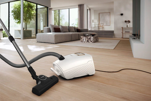 ASPIRADOR COM SACO MIELE GUARD L1 ALLERGY BRANCO BRILHANTE