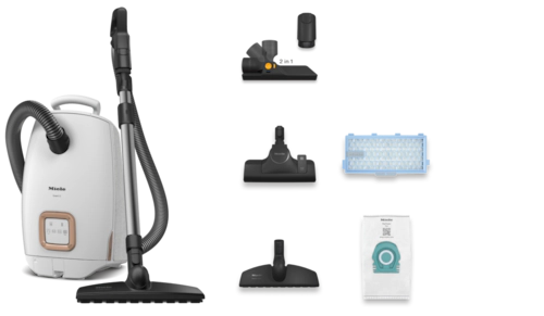 ASPIRADOR COM SACO MIELE GUARD L1 PARQUET BRANCO BRILHANTE