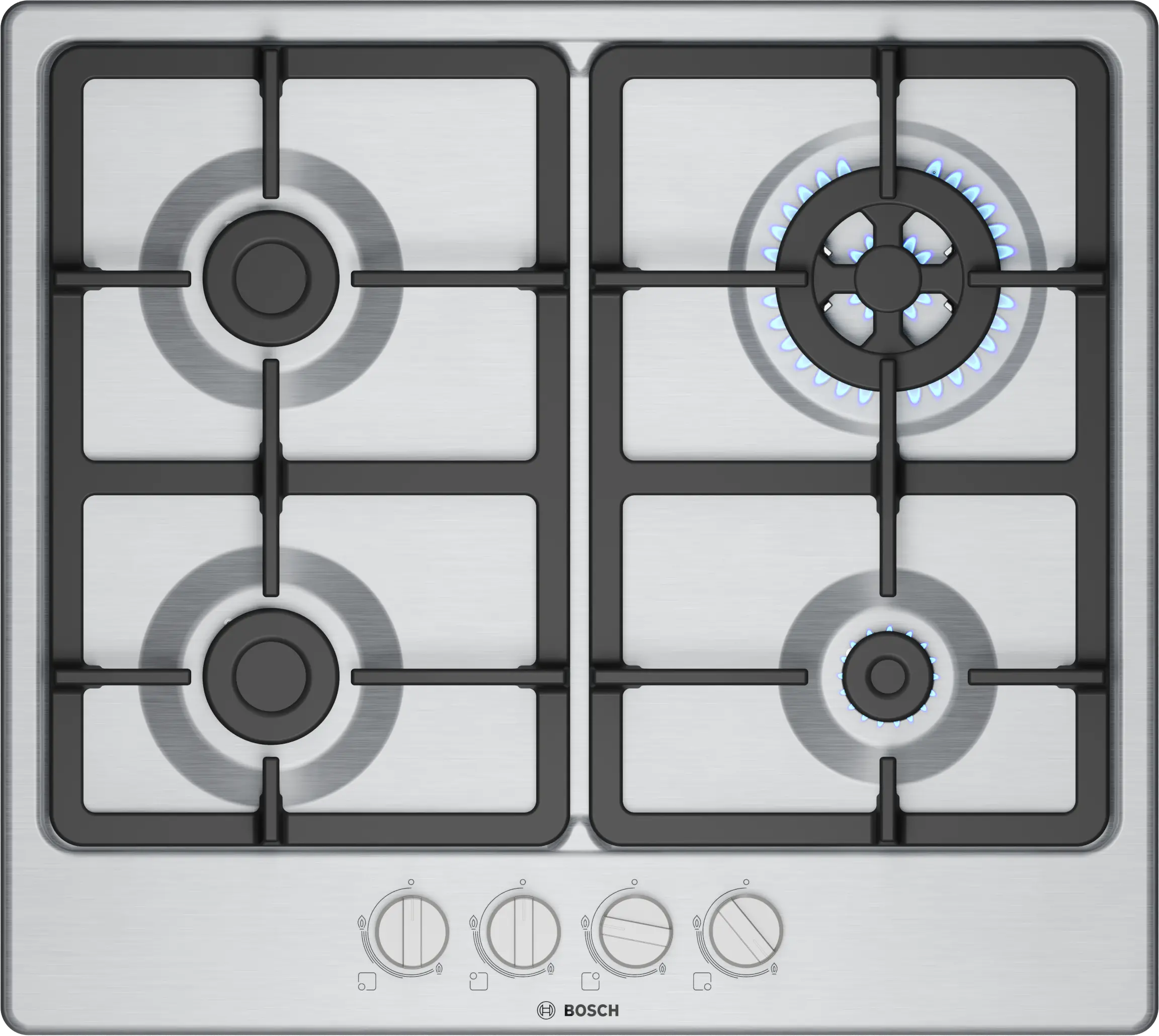 BOSCH PLACA GAS 60CM INOX PGH6B5K90
