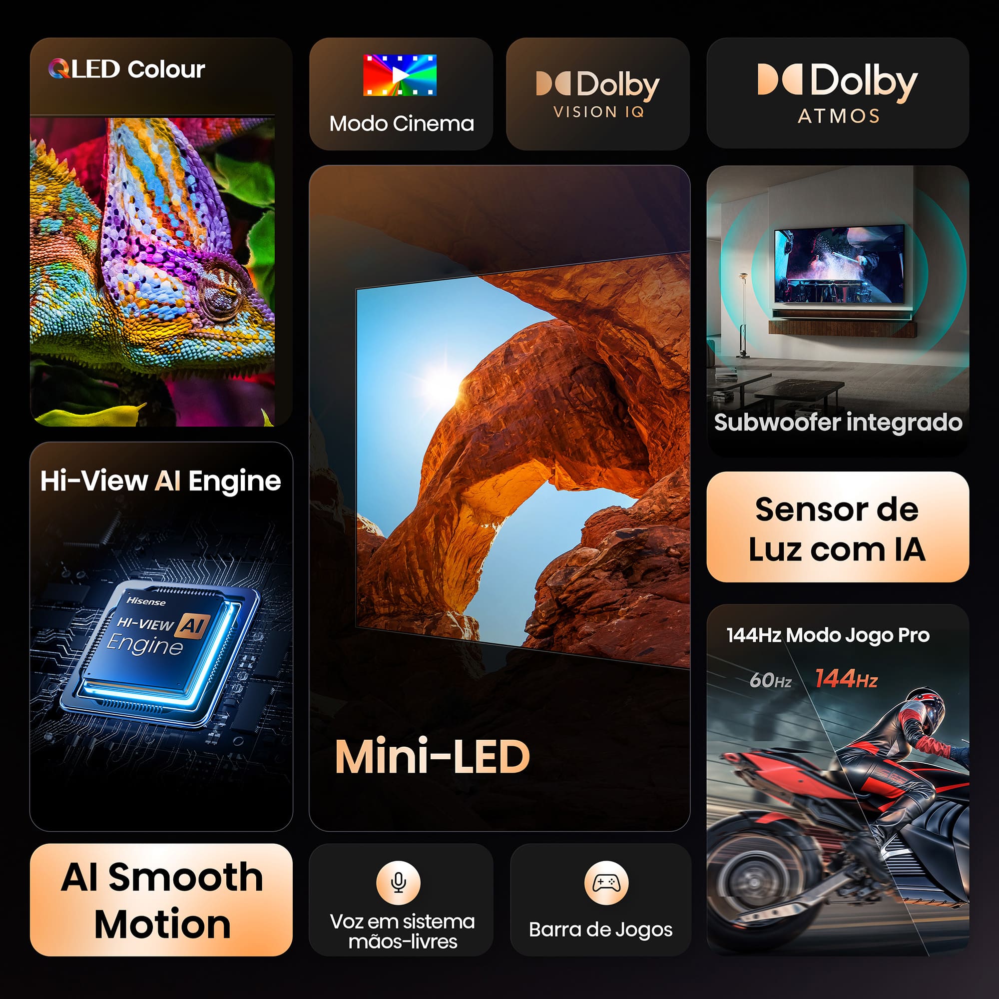 HISENSE ULED MINI LED 50" 4K UHD SMART TV 4HDMI 2USB (E) 50U7Q