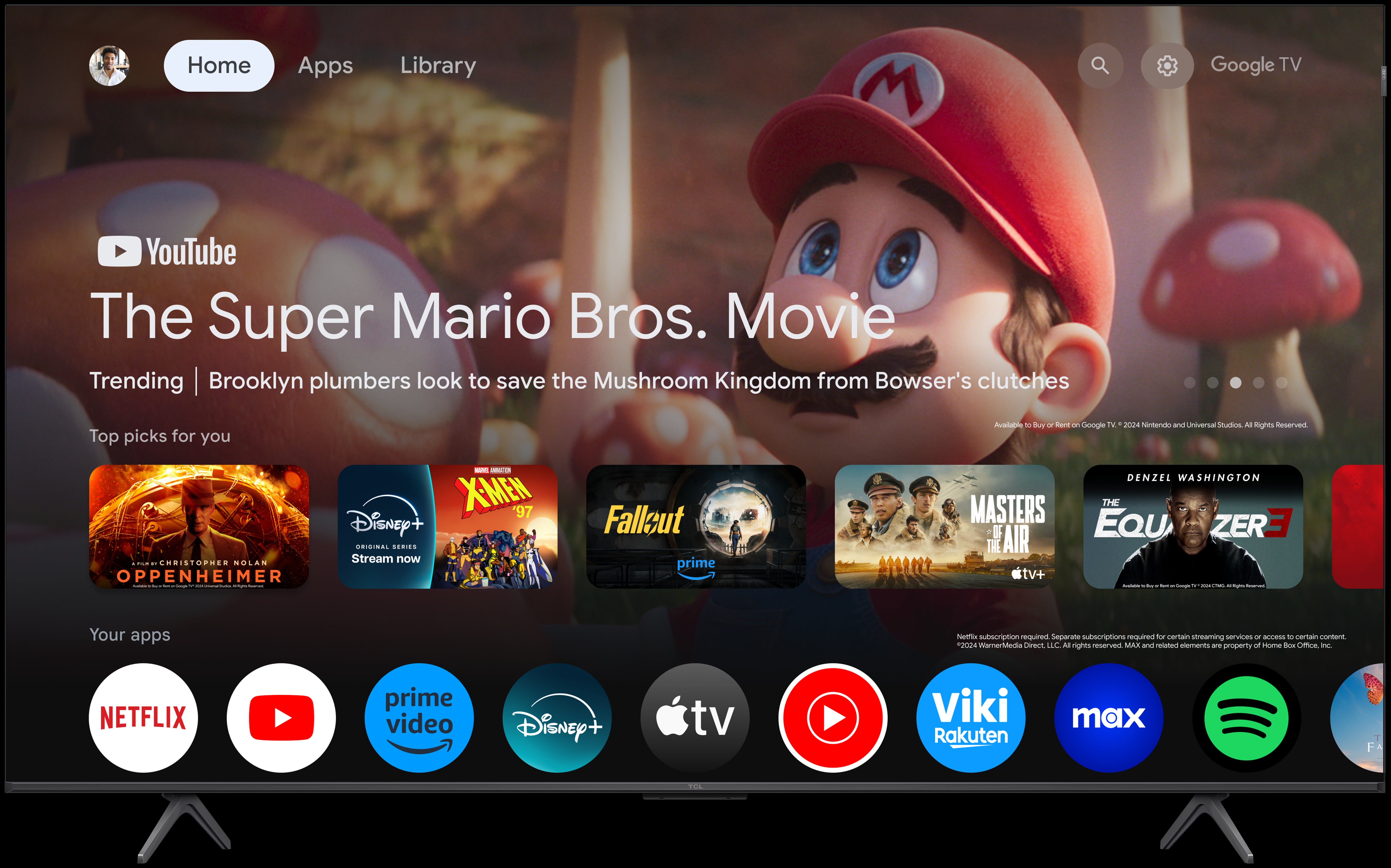 TCL QLED 55" 4K UHD GOOGLE TV 4HDMI 1USB (F) 55P8K