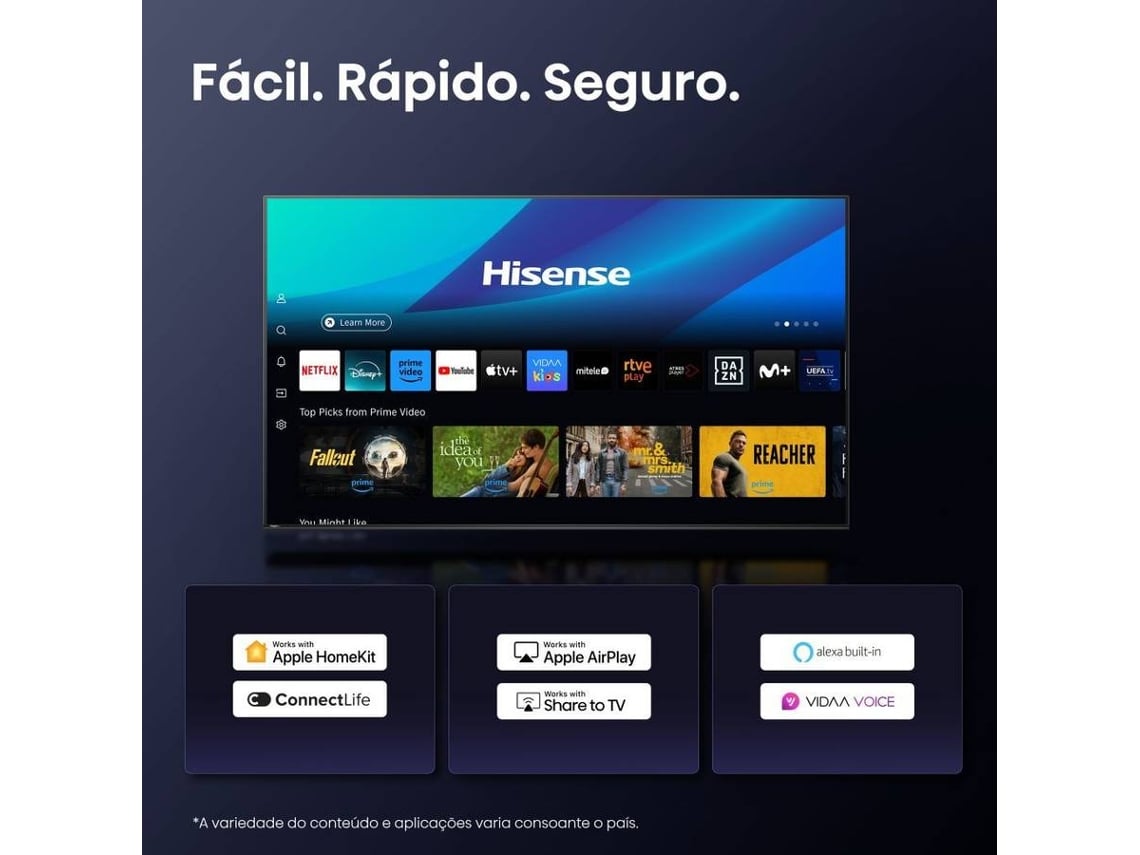 HISENSE LED 50" 4K UHD SMARTTV 3HDMI 2USB (E) 50A6Q