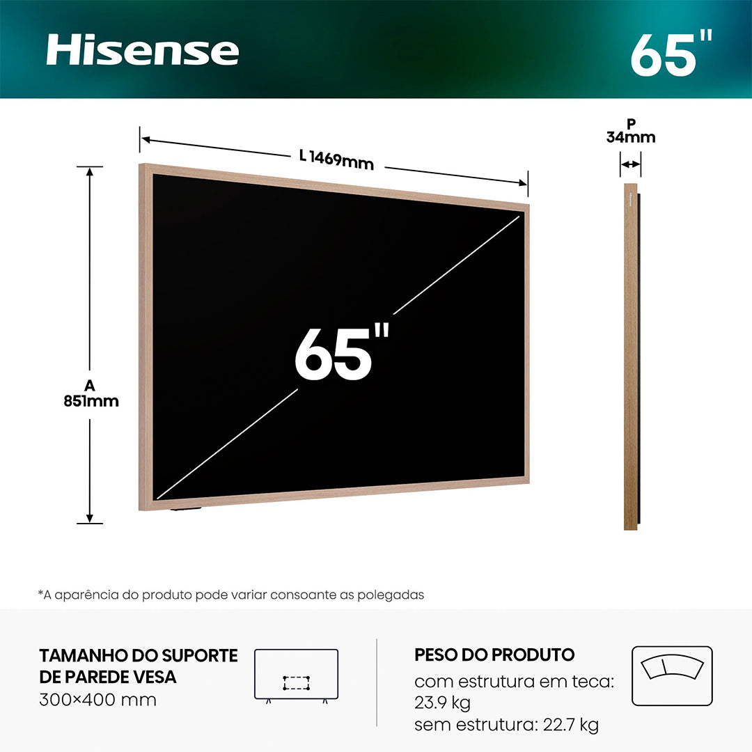 Hisense Qled 65" 4K UHD Smarttv 4HDMI 2USB (e)