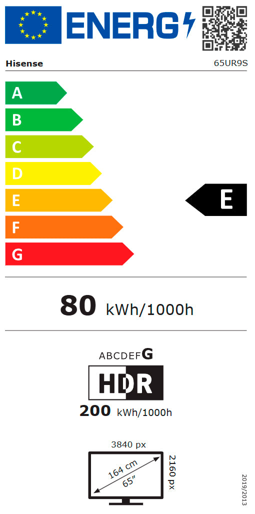 HISENSE LED 65" RGB 4K UHD SMARTTV 3HDMI 2USB (E) 65UR9S