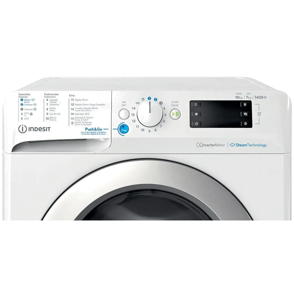 MÁQUINA DE LAVAR E SECAR ROUPA INDESIT - BDE 107436 WSV SPT 073.M.107436WSV