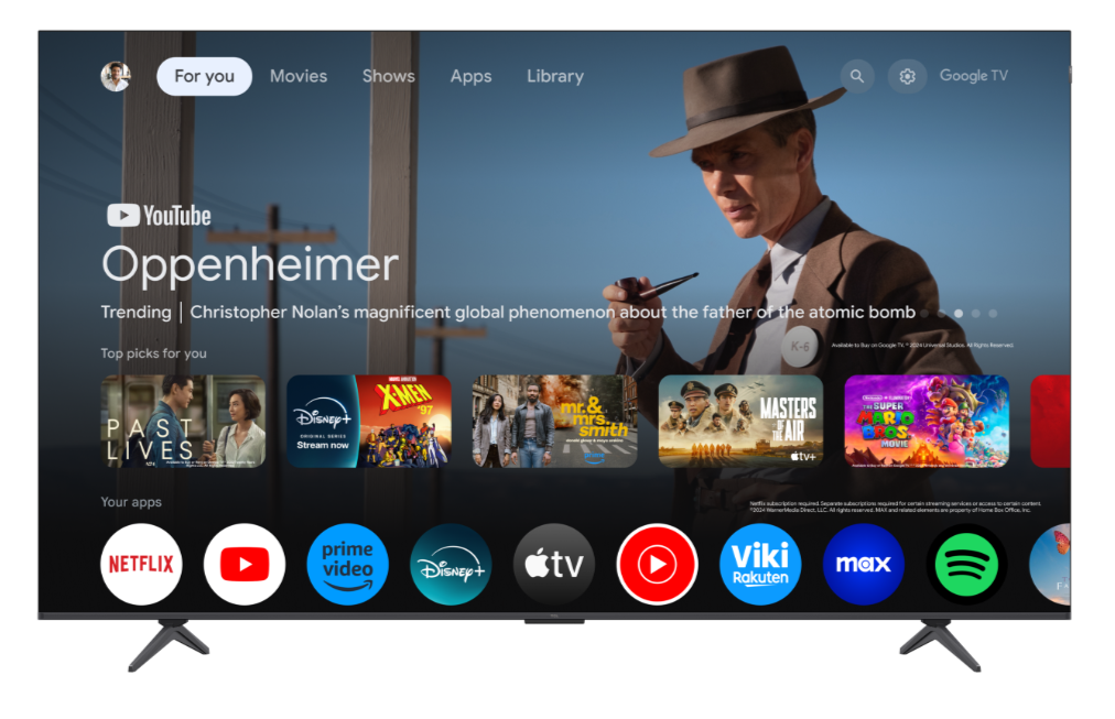 TCL QLED 85" 4K UHD GOOGLE TV 4HDMI 1USB (F) 85P8K