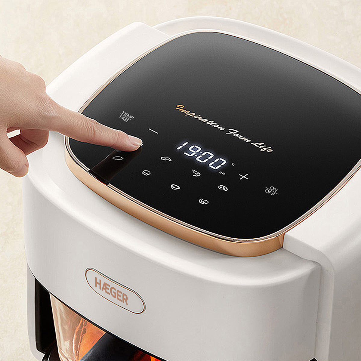 Fritadeira sem óleo HAEGER AF-G45.006A Cuba em Vidro