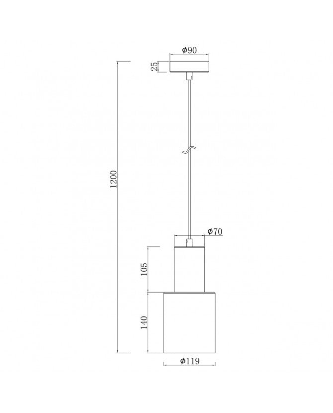 Candeeiro de Tecto MAENA NEGRO-LATÓN 1 X 60W E-27