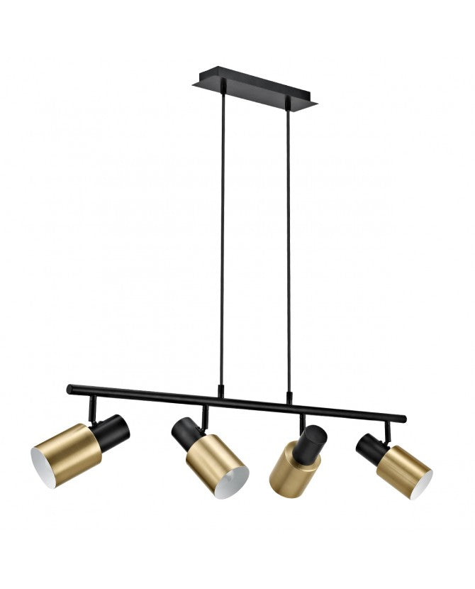 Candeeiro de Tecto MAENA NEGRO-LATÓN 4 X 60W E-27