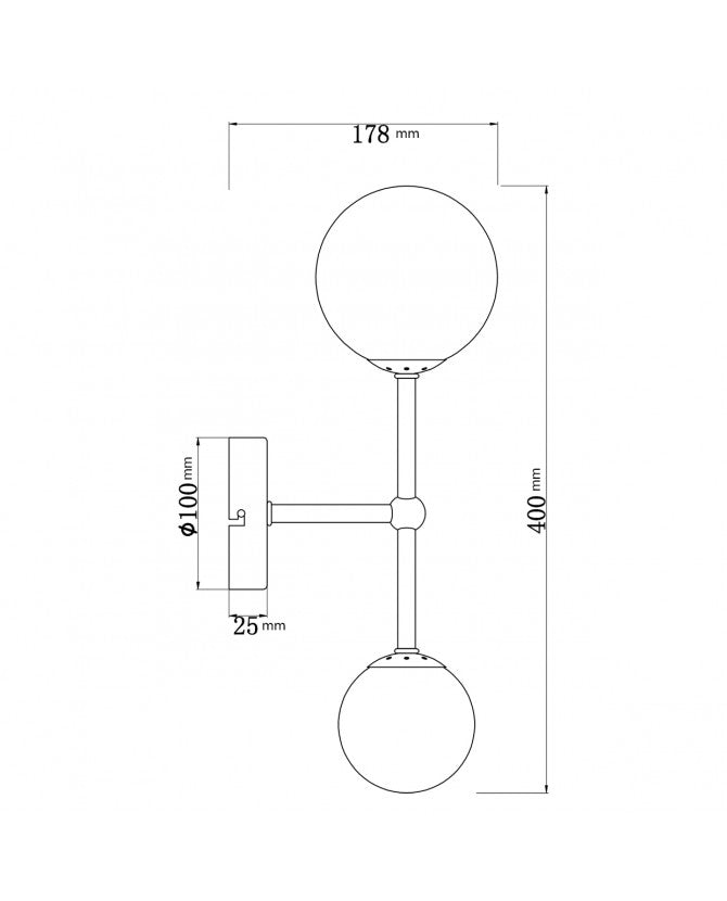 APLIQUE COSMICA LATÓN 2 X 28W G-9