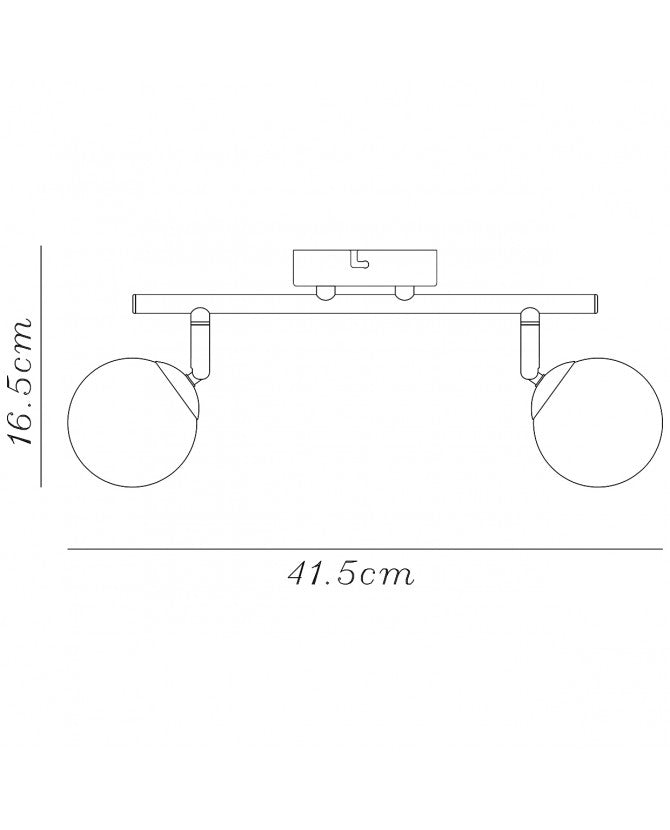 Candeeiro de Tecto REGLETA 2L MIGOS LATON 2 X 40W G-9