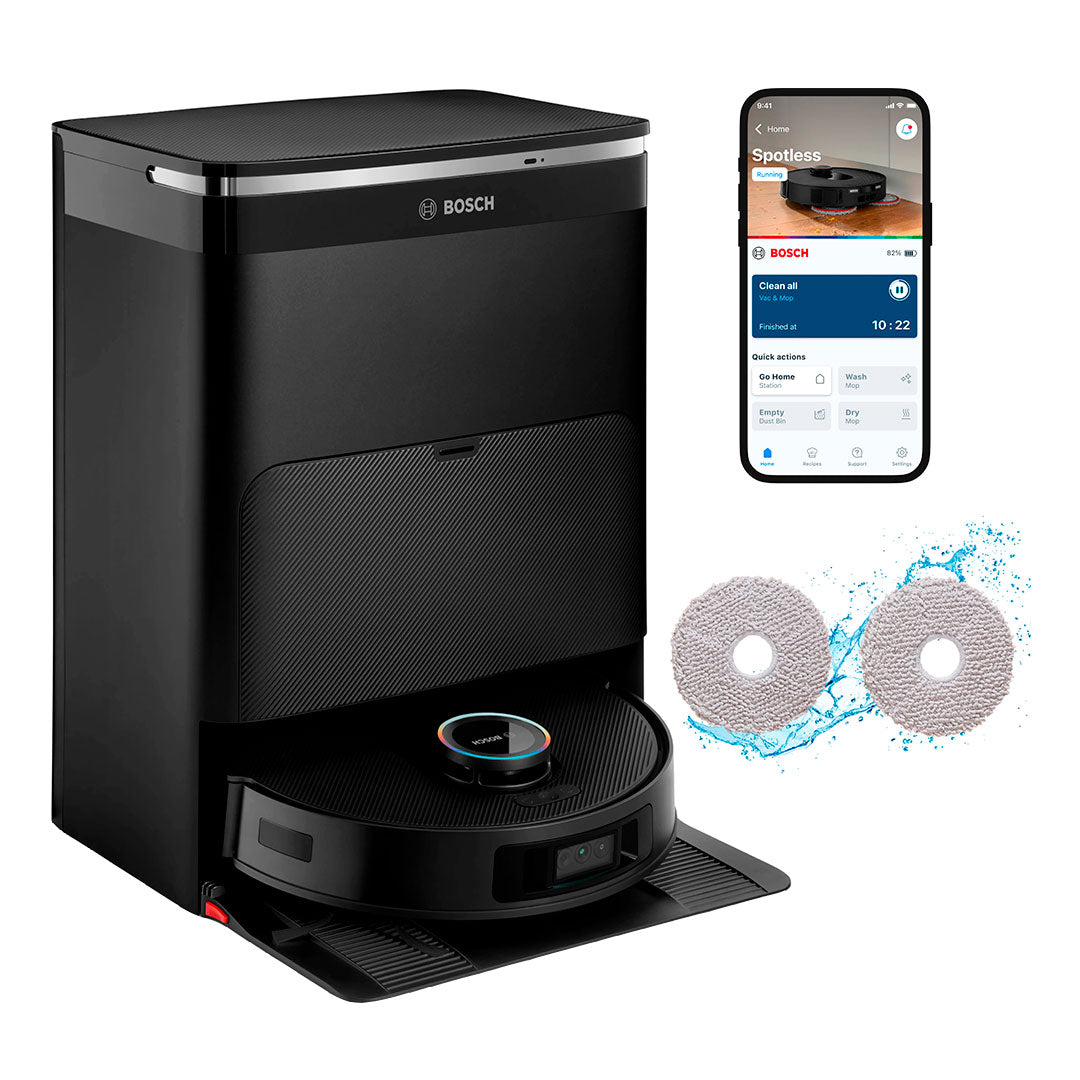 BOSCH ASPIRADOR ROBOT SPOTLESS MAX CAM ASPIRA E LAVA PRETO BCRDW3BX