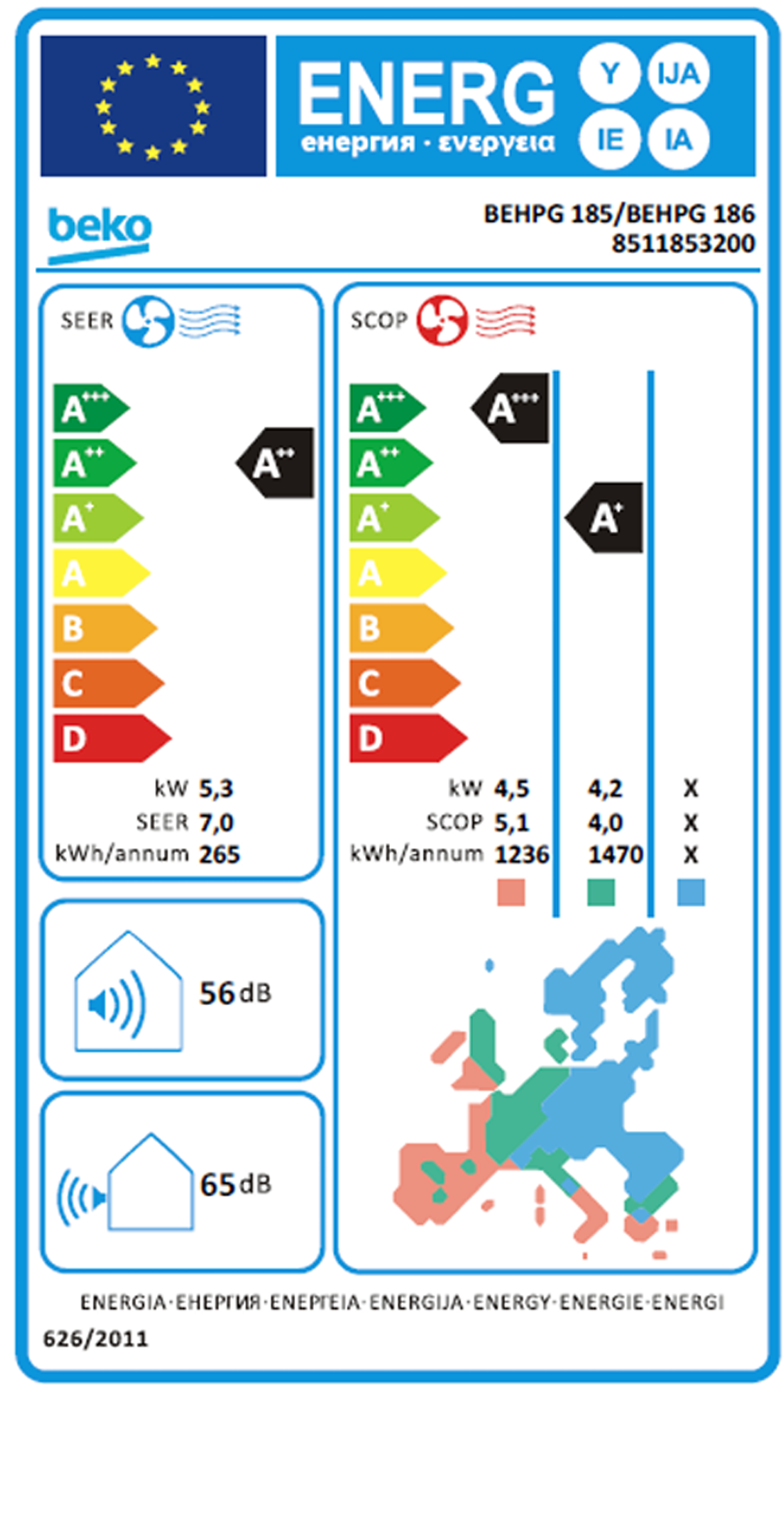 Ar Condicionado BEKO BEHPG186/BEHPG185 (18000 BTU - WiFi)