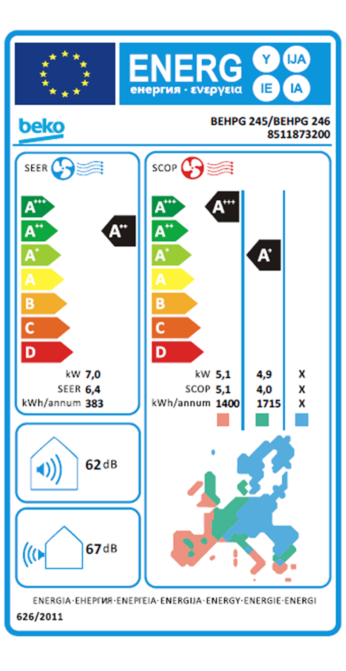 Ar Condicionado BEKO BEHPG246/BEHPG245 (24000 BTU - WiFi)