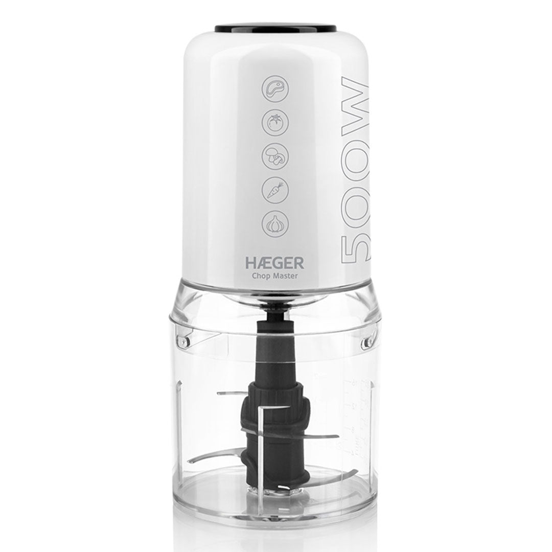 HAEGER PICADORA 500W CAPACIDADE 200GR LAMINA AÇO INOX BRANCA CH50W008A
