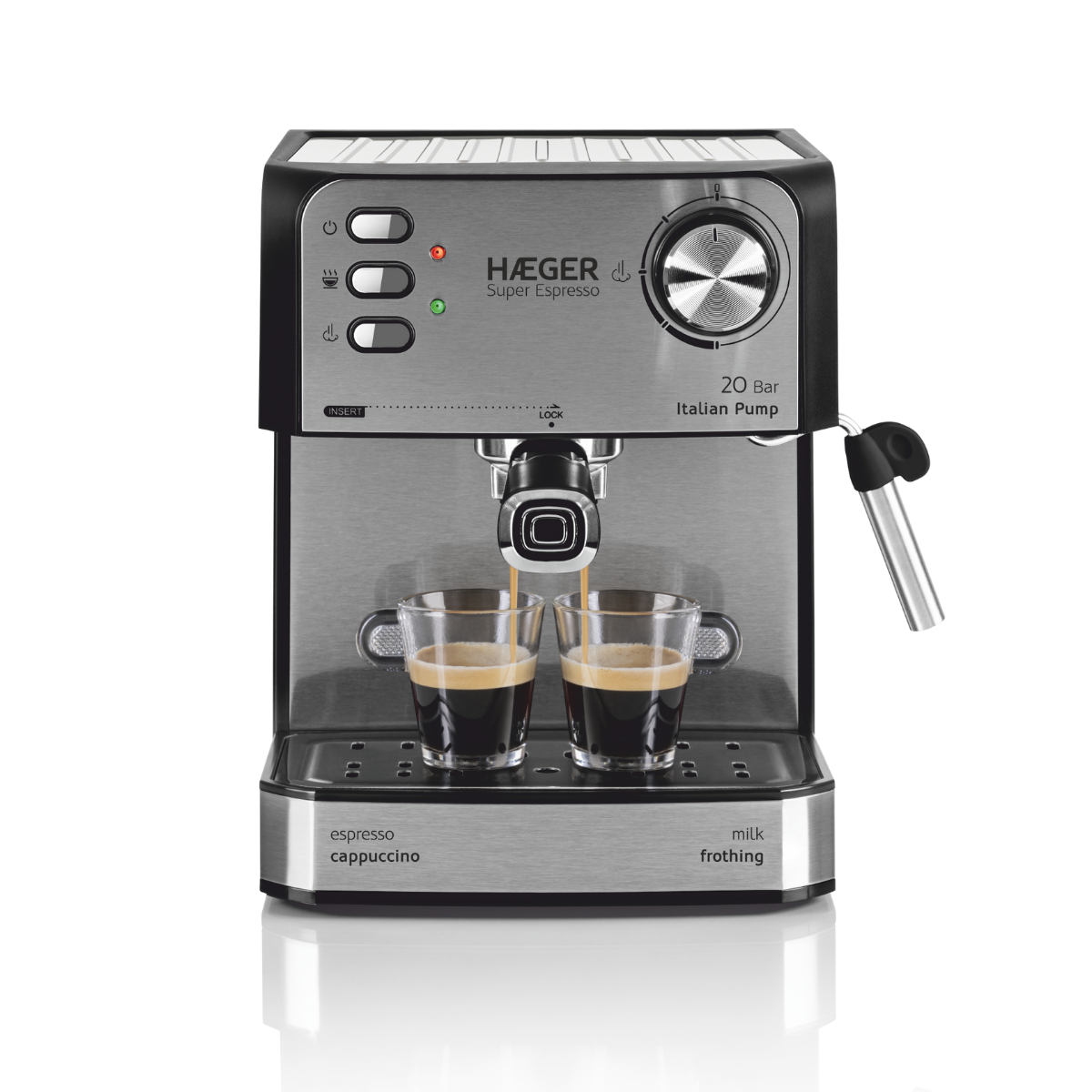 Máquina de Café Haeger CM-85B.011A 20 Bar, 1,60l, 850w, Café Em Pó/pastilhas