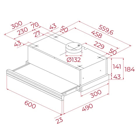 TEKA EXAUSTOR 60CM GAVETA 5VEL+INT MAX 385M3/H VIDRO PRETO A CNL6415PLUSPRETO