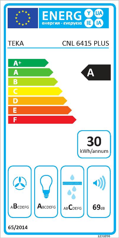 TEKA EXAUSTOR 60CM GAVETA 2VELOC+INTENS MAX 385M3/H PRETO A CNL6415P