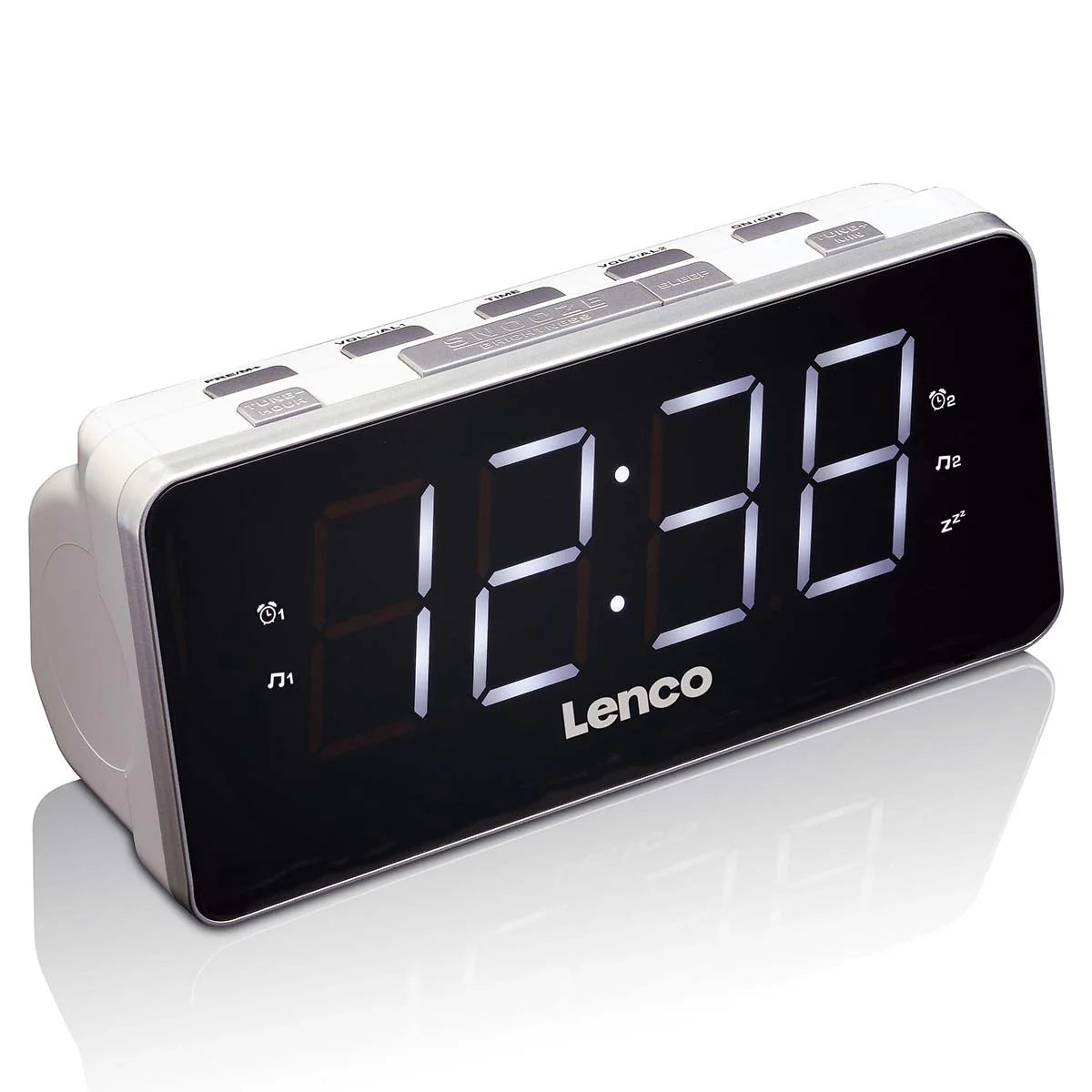 LENCO RADIO RELOGIO DESPERTADOR 1.8" DISPLAY LED BRANCO CR18WHITE
