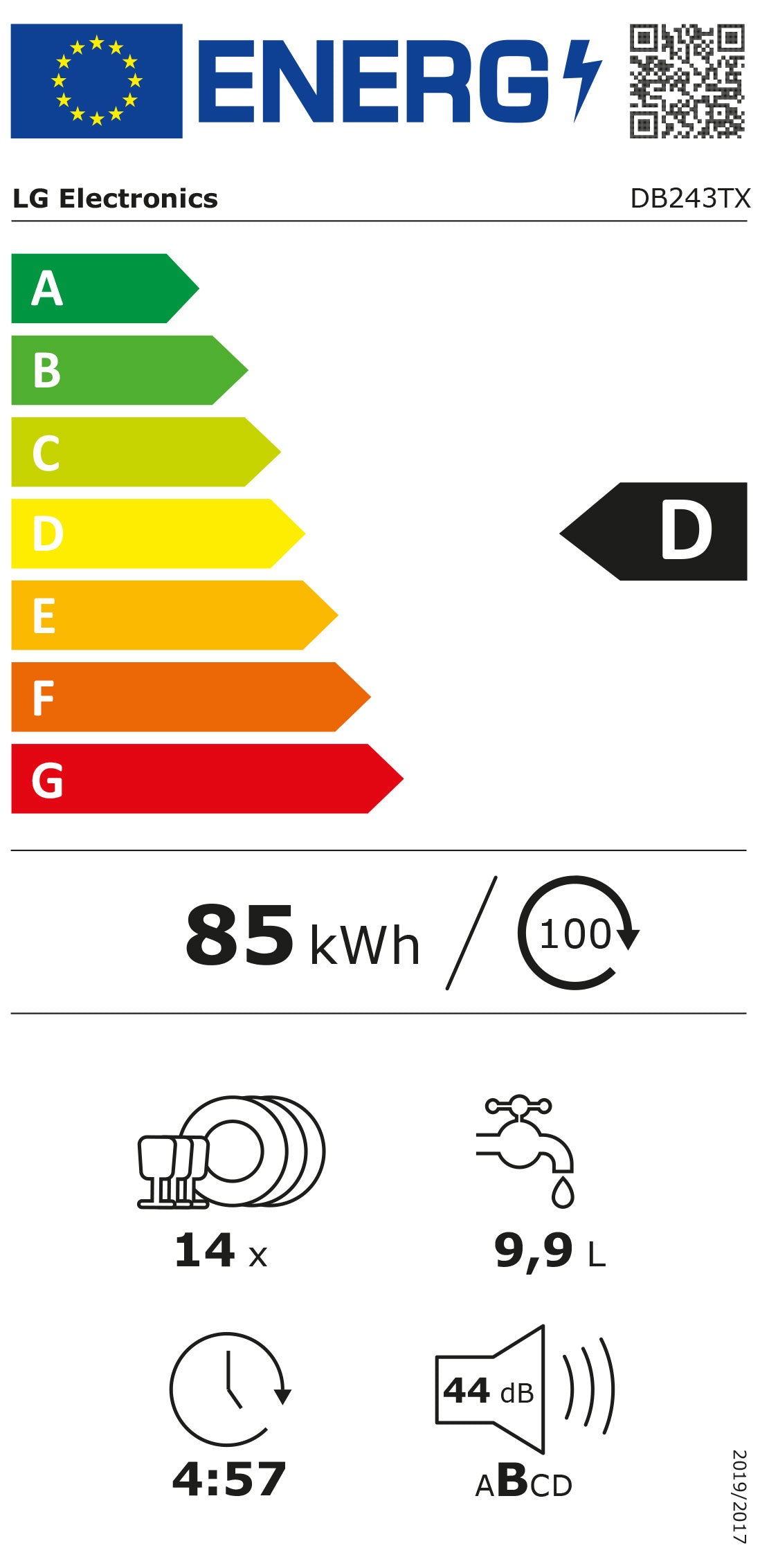 LG MAQUINA LOUÇA INTEG 14 TALHERES WIFI (D) DB243TX