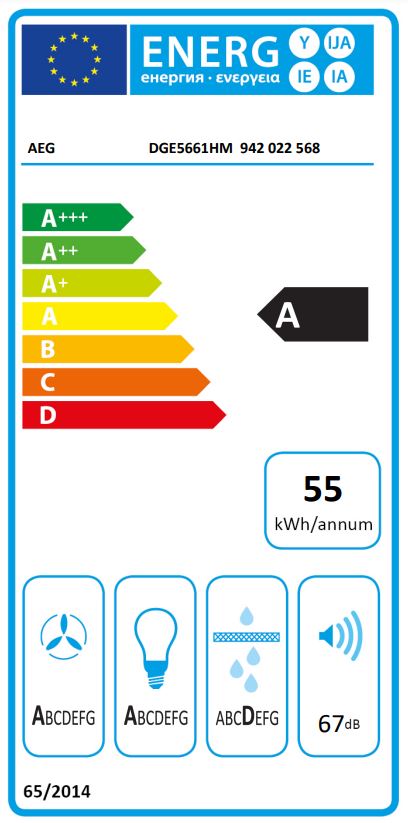 AEG EXAUSTOR 54CM 700M3/H INOX A DGE5661HM