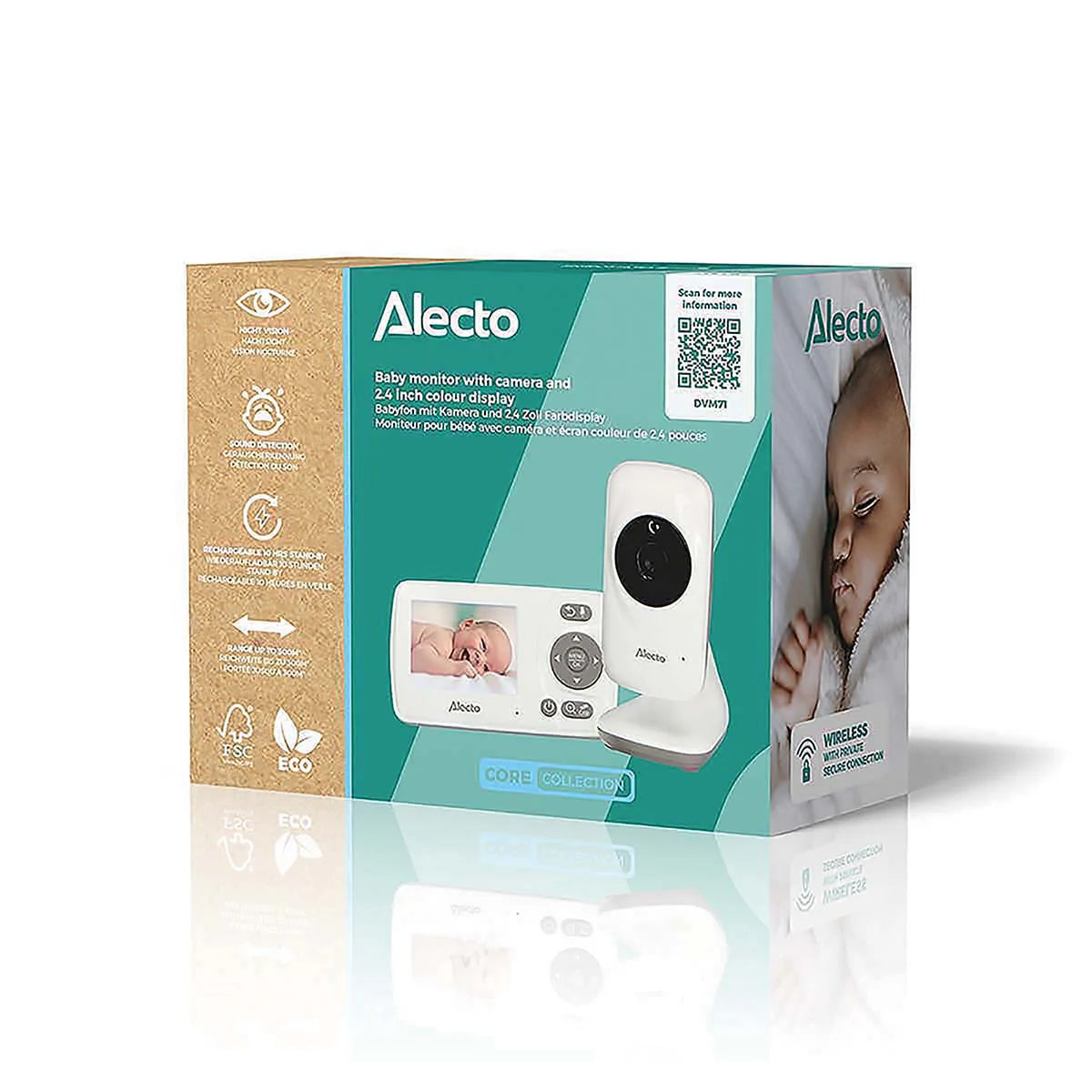 ALECTRO INTERCOMUNICADOR BEBE COM CAMARA 2.4" DVM71