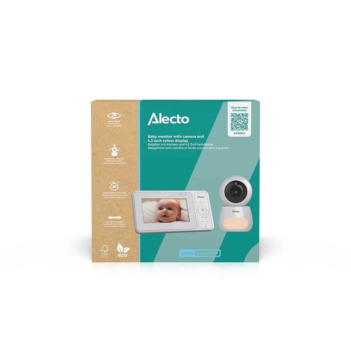 ALECTRO INTERCOMUNICADOR BEBE COM CAMARA 4.3" DVM2043