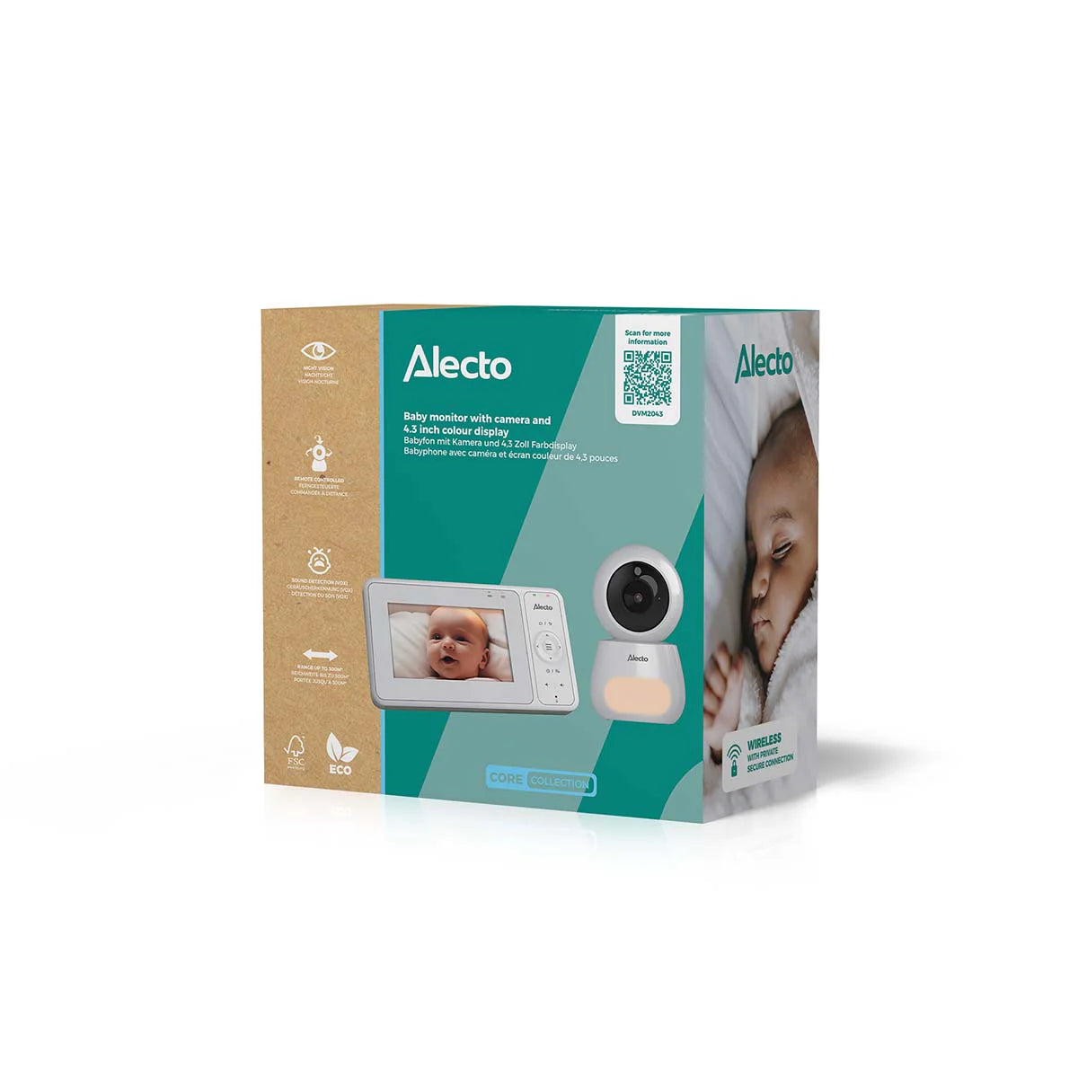 ALECTRO INTERCOMUNICADOR BEBE COM CAMARA 4.3" DVM2043