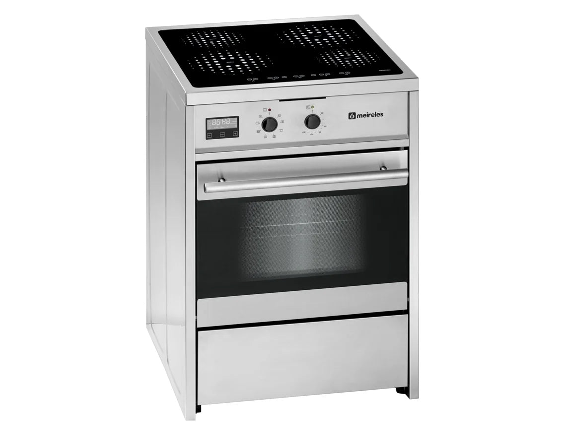 MEIRELES FOGAO 60CM INOX 4Z INDUÇAO FORNO ELECT A E612X