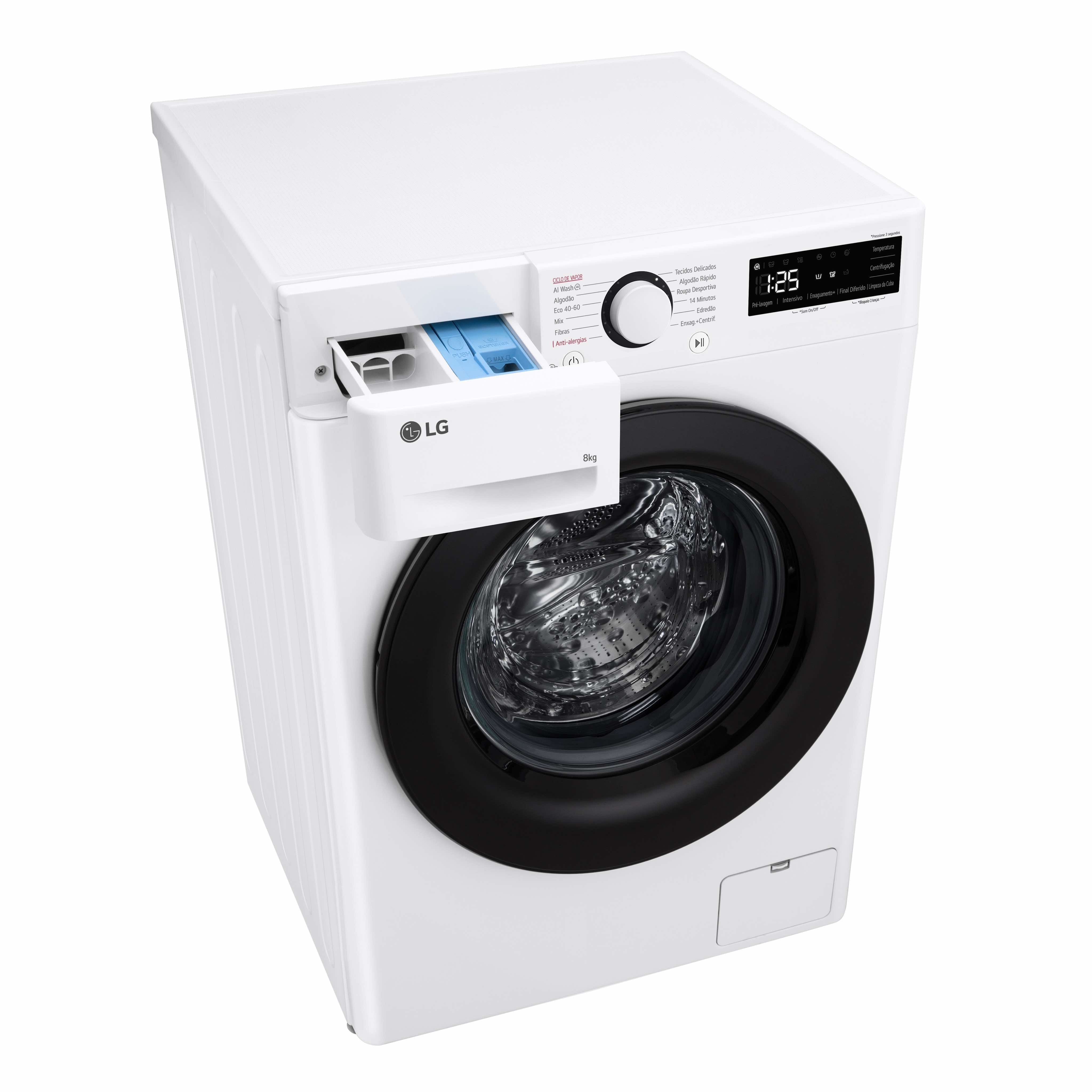 LG MAQUINA ROUPA 8KG 1200RT AI DD STEAM (A) F2WR5S8S6W