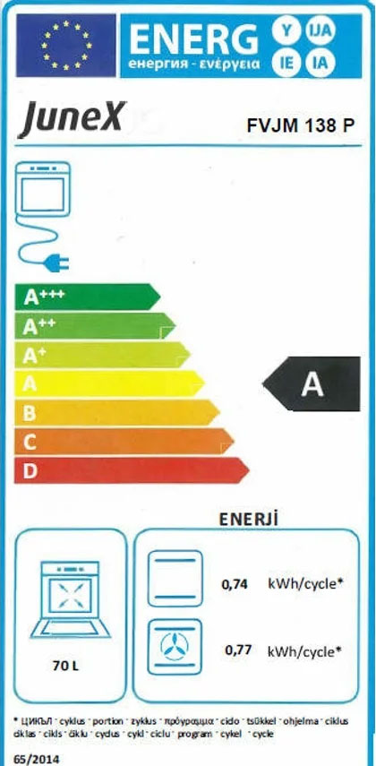 JUNEX FORNO MULTIF 70LT PRETO A FVJM138P
