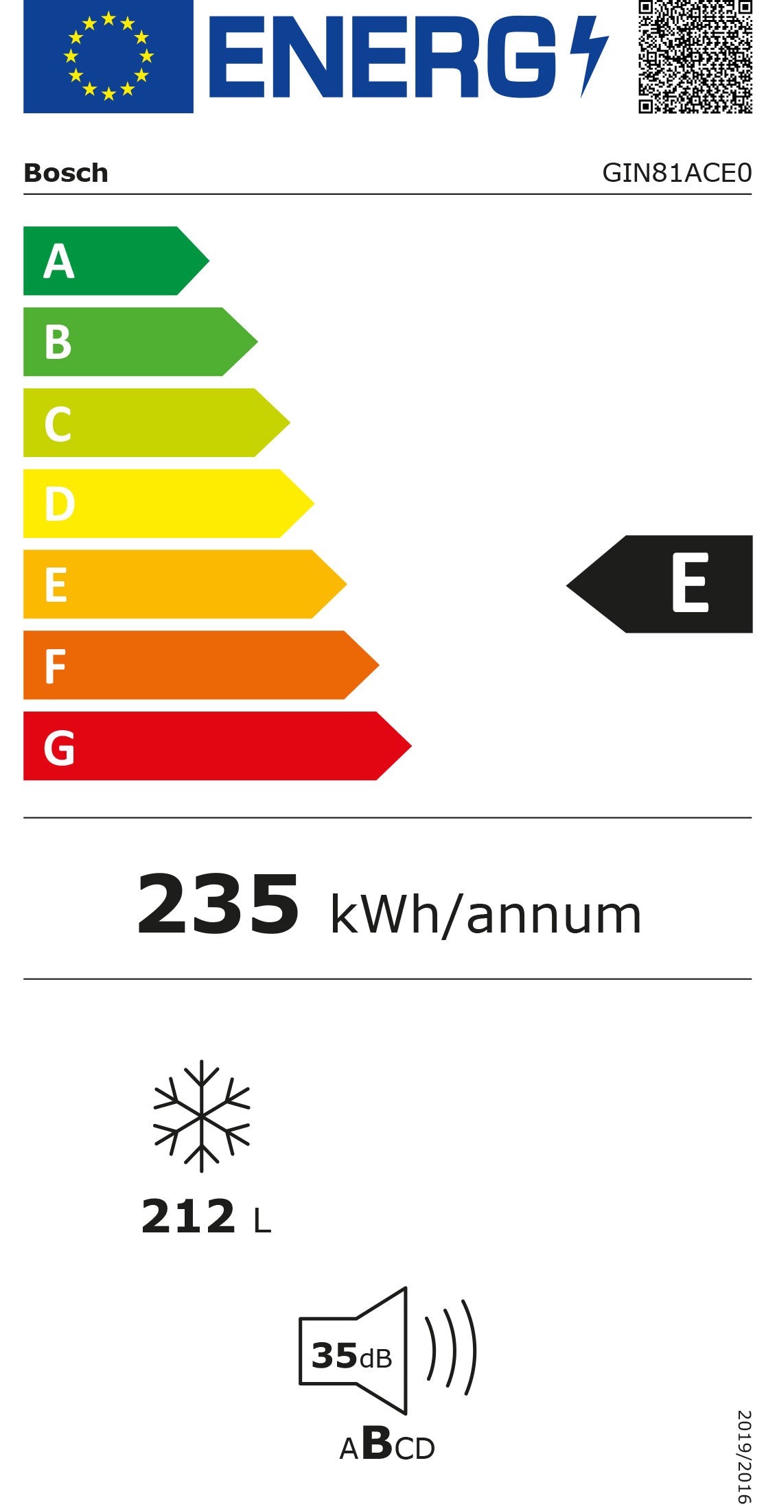 BOSCH ARCA VERTICAL INTEG 1,772X558X545 NF (E) GIN81ACE0