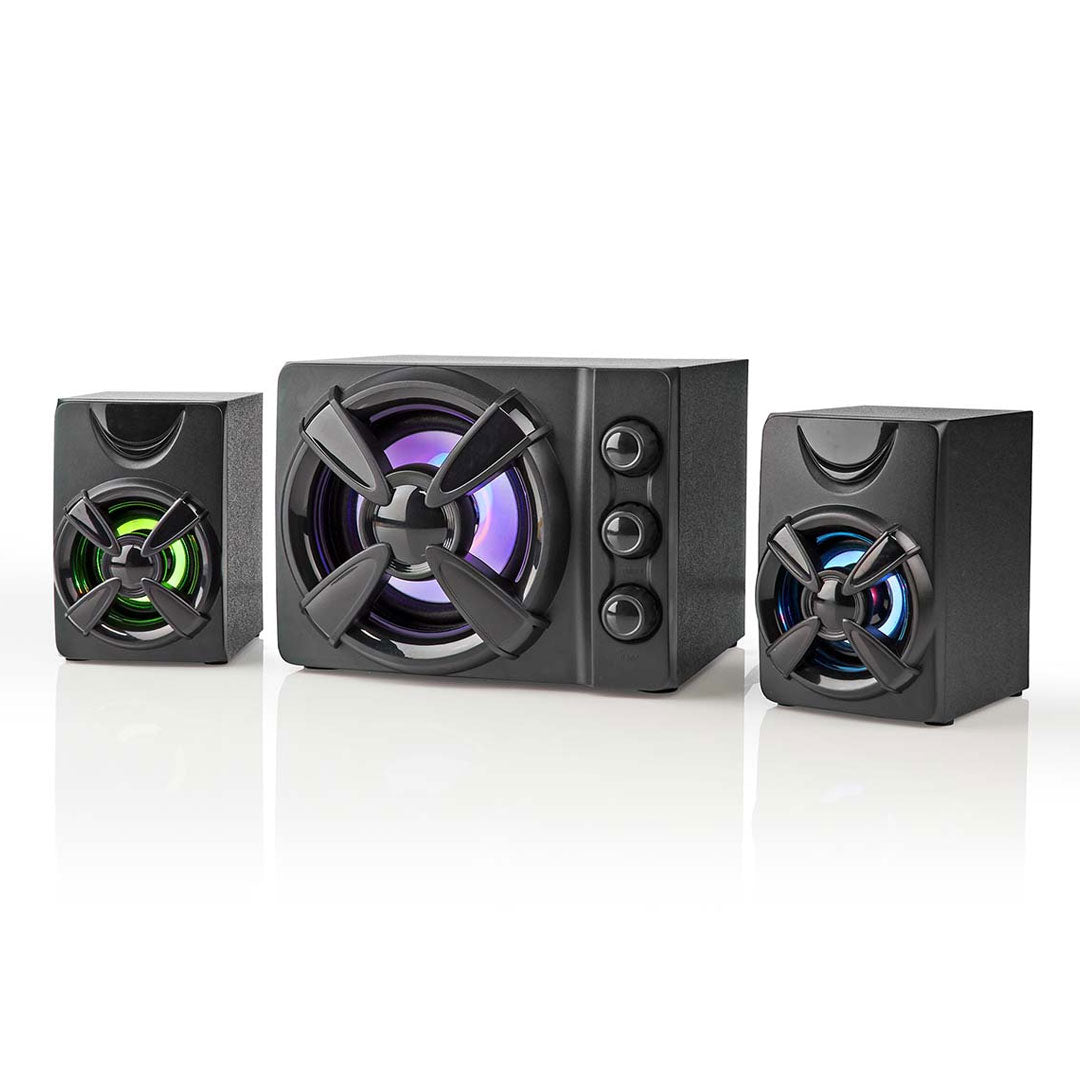 NEDIS COLUNA GAMING 2.1 33W COM SUBWOOFER LUZES LED GSPR31021BK