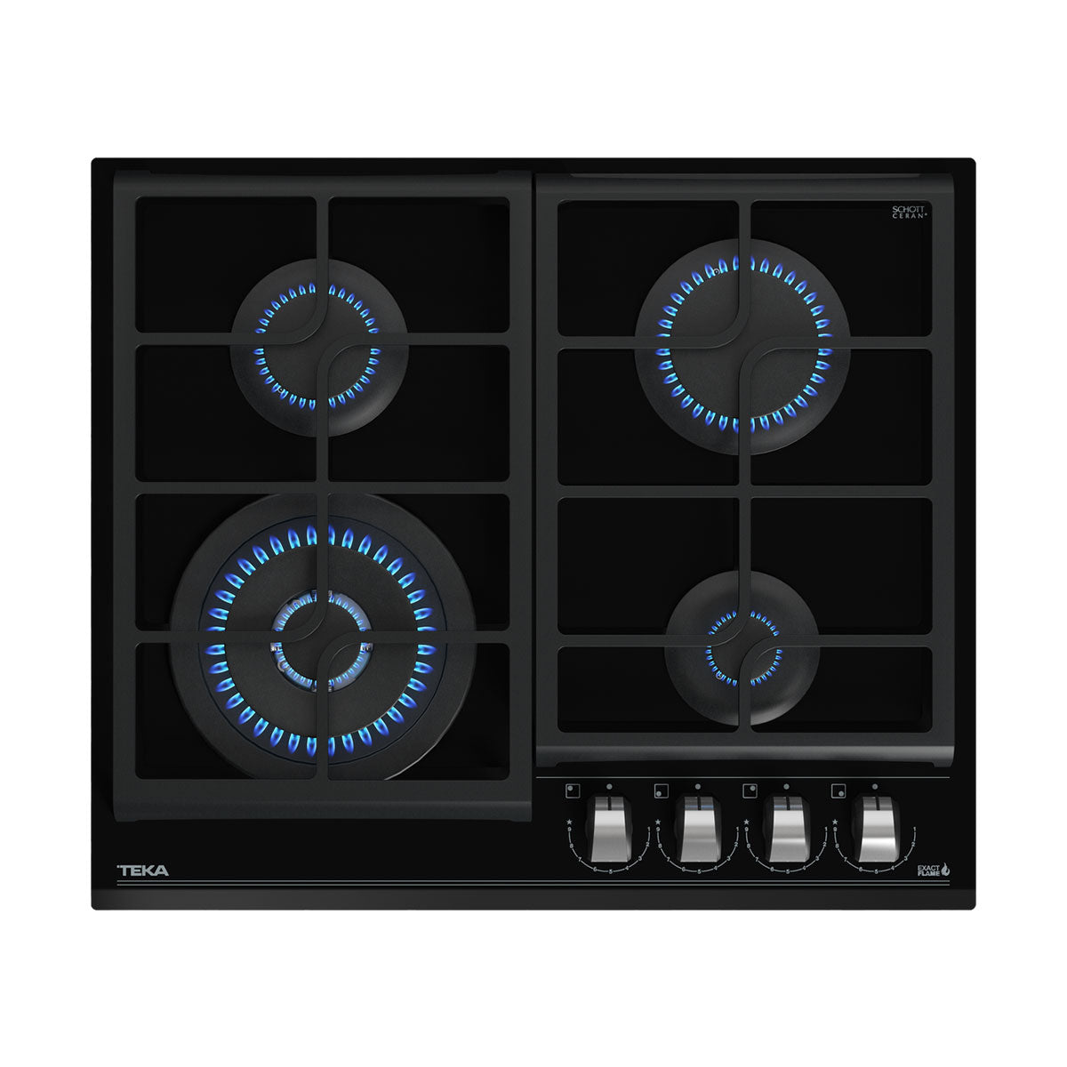 TEKA PLACA CRISTALGAS 60CMS 4G BUT C/ INJ.P/ GAS NAT GZC64320XBABK