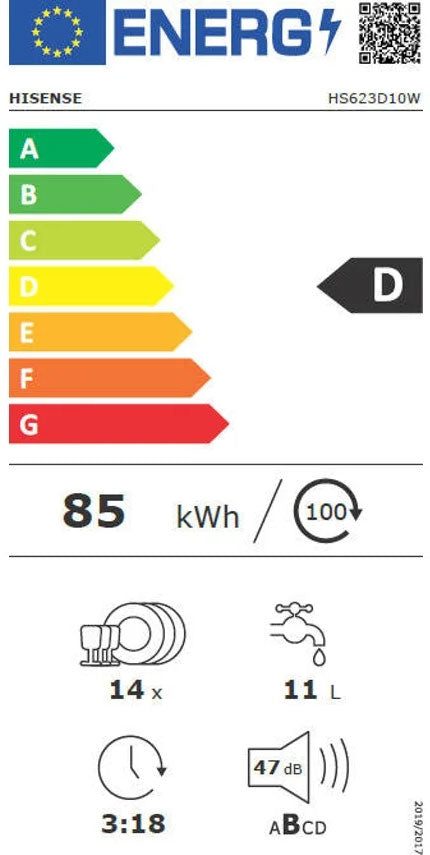 HISENSE MAQUINA LOUÇA 7 PROG. 14TALHERES BRANCA (D) HS623D10W