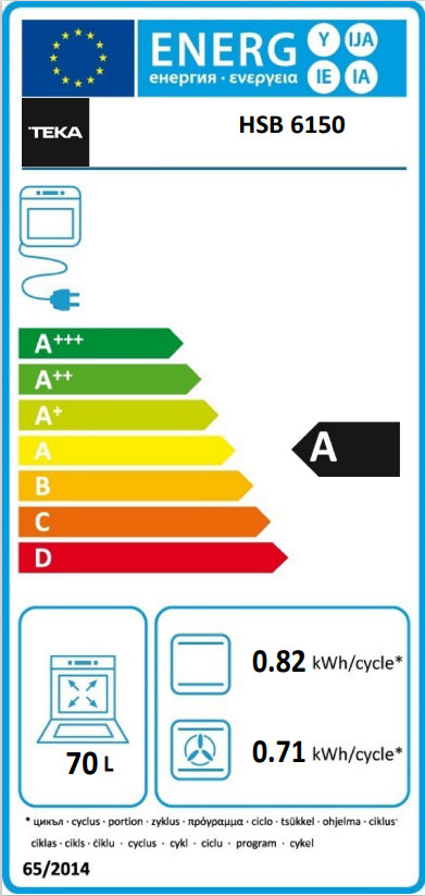 TEKA FORNO 70 LT MULTIF 6 FUNÇOES HYDROCLEAN INOX A HSB6150SS