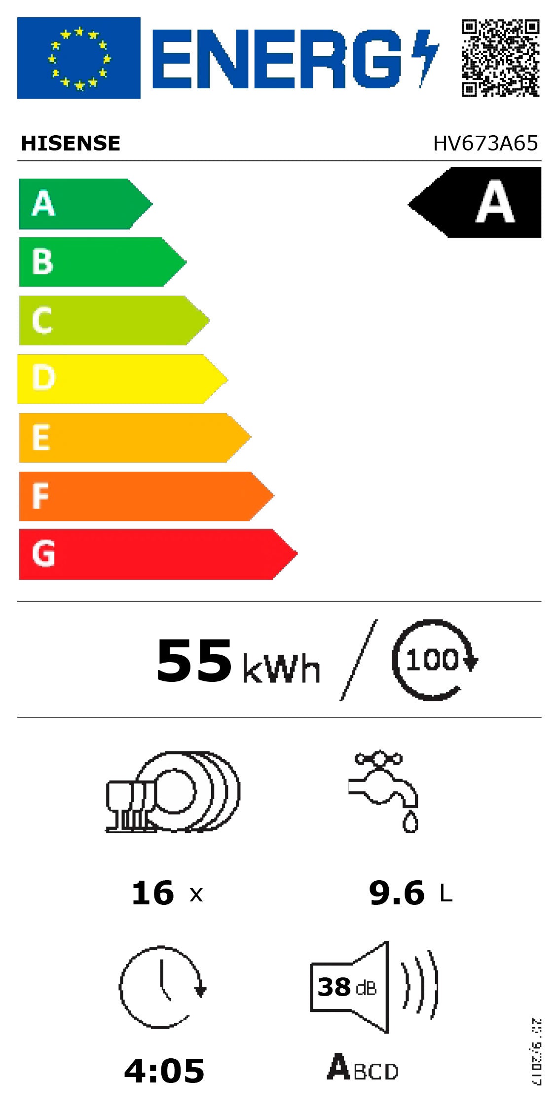 HISENSE MAQUINA LOUÇA INTEG 7PROG 16TALH (A) HV673A65