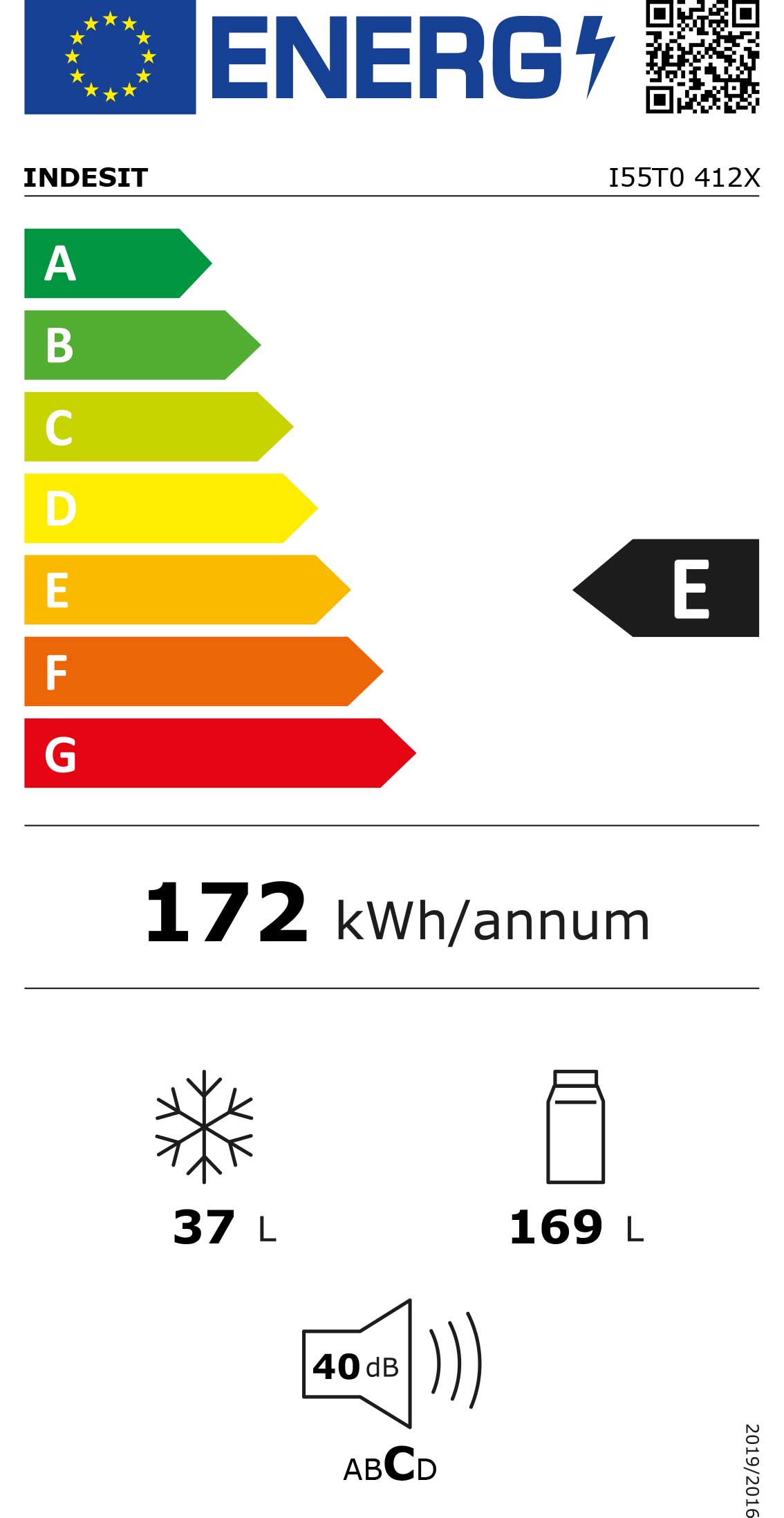 Indesit Frigorifico 2PT 1430X550X555MT 206LT Inox (e)