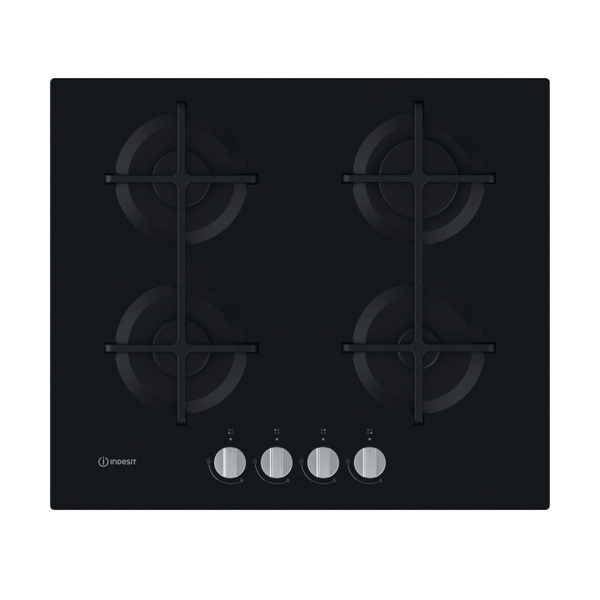 INDESIT PLACA 60CM CRISTALGAS C/ISQUEIRO VIDRO PRETO ING61TBK