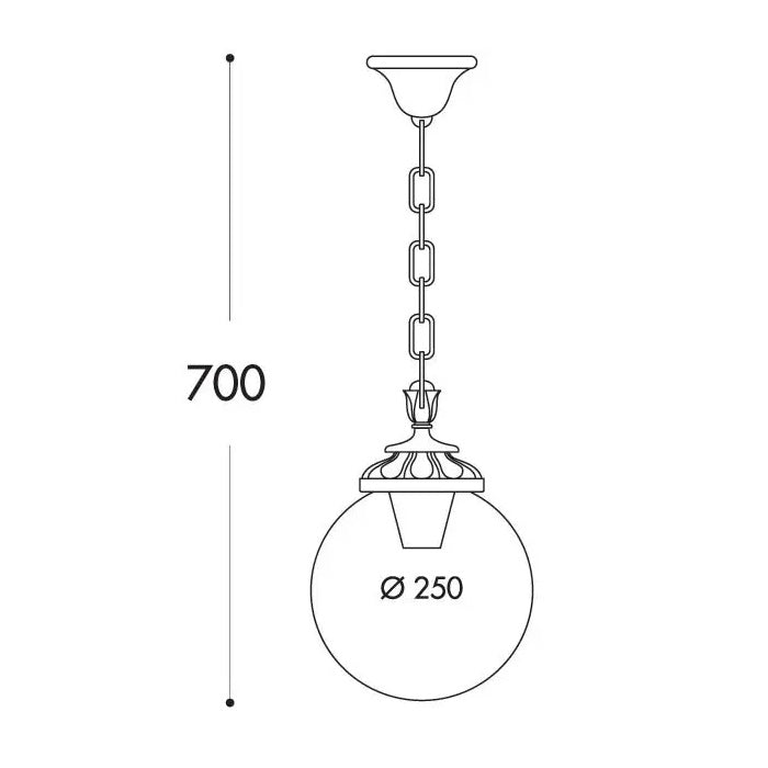 Candeeiro exterior de Tecto G25.120 PRETO