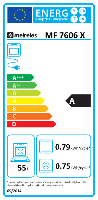 MEIRELES FORNO ELECTRICO VENTILADO 6 FUNÇOES 55LTS INOX A MF7606X