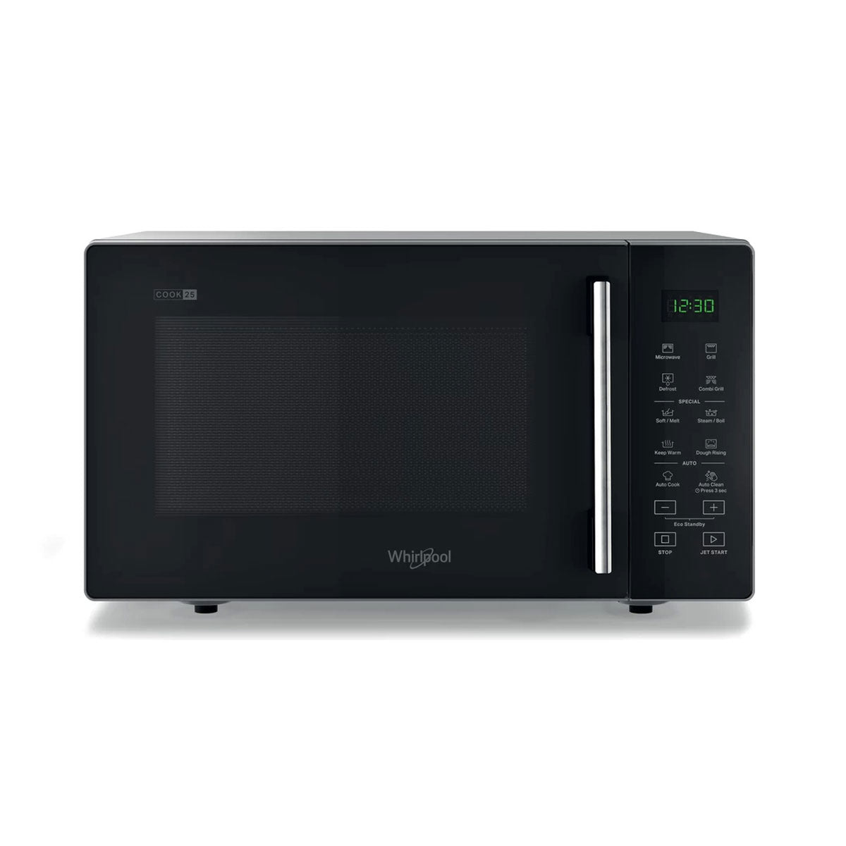 WHIRLPOOL MICROONDAS 25LT 900W GRILL 1000W PRETO/INOX MWP254SB