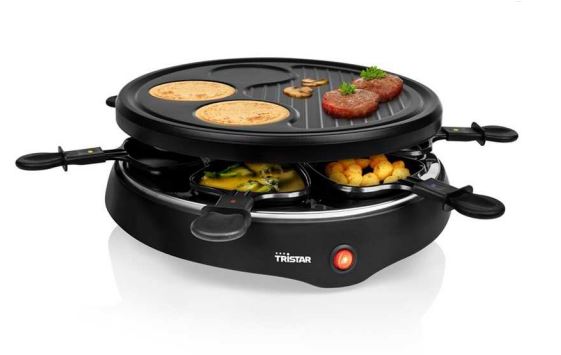 TRISTAR RACLETTE GRILL 800W DIAMETRO 25CM 6 ESPATULAS RA2998