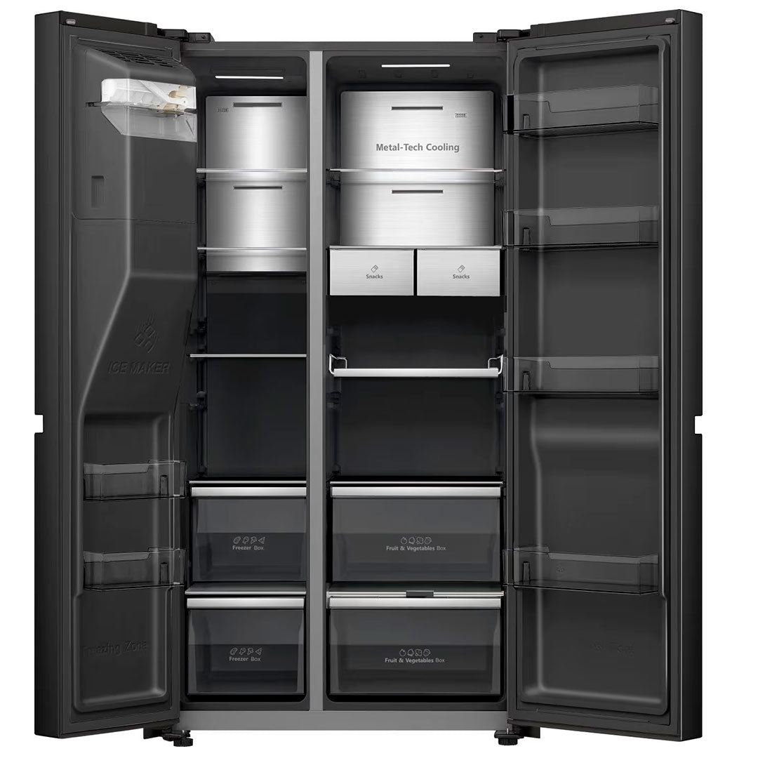 HISENSE SIDE BY SIDE 1795X910X730MT 614LT NF DA PRETO (E RS9P628GPFE