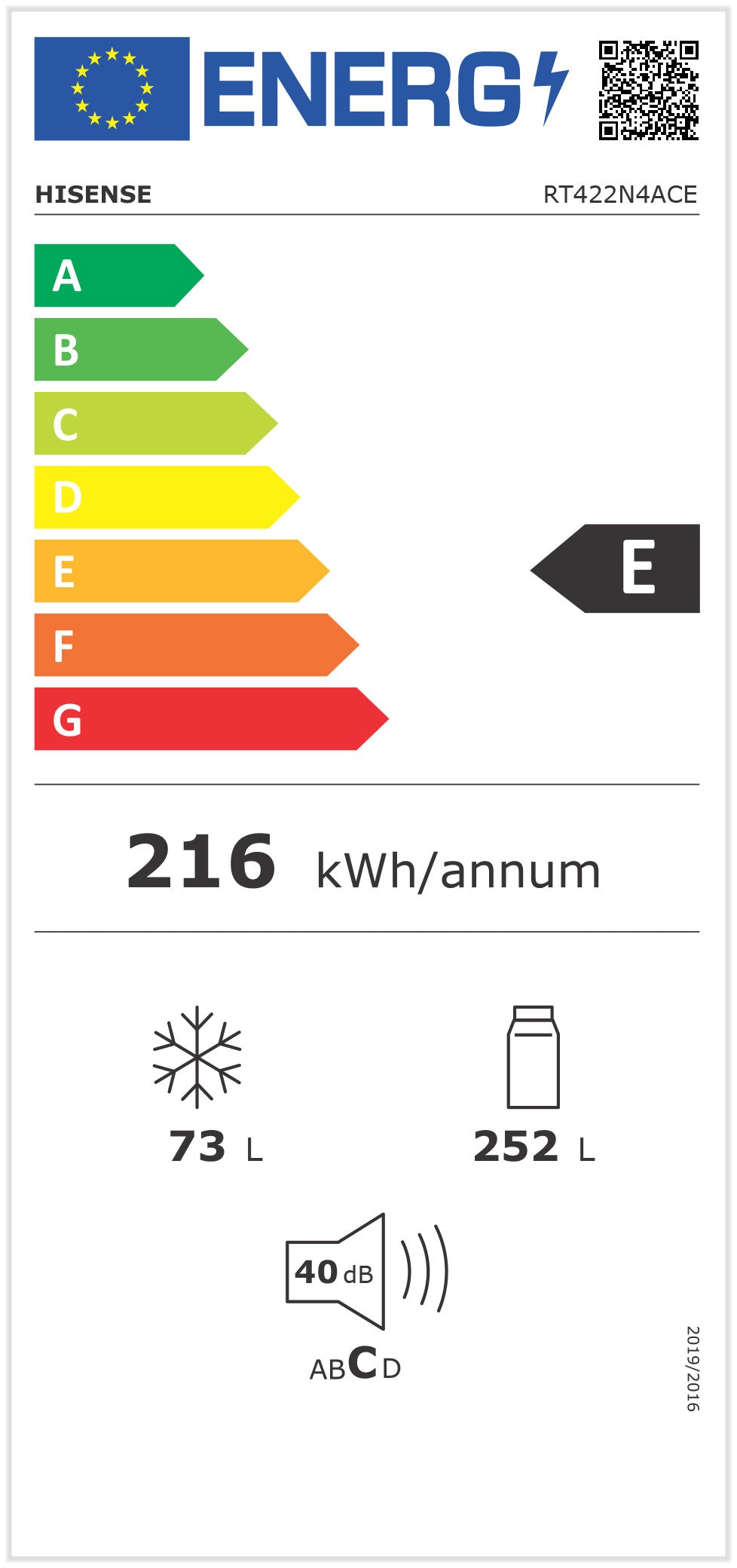 HISENSE FRIGORIFICO 2PT 1696X595X650MT NF 320LT LOOK INOX (E RT422N4ACE