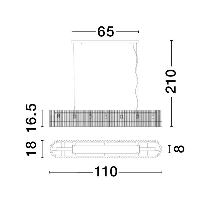 Candeeiro de Tecto BAROK 9006057 LED G9 7X5W