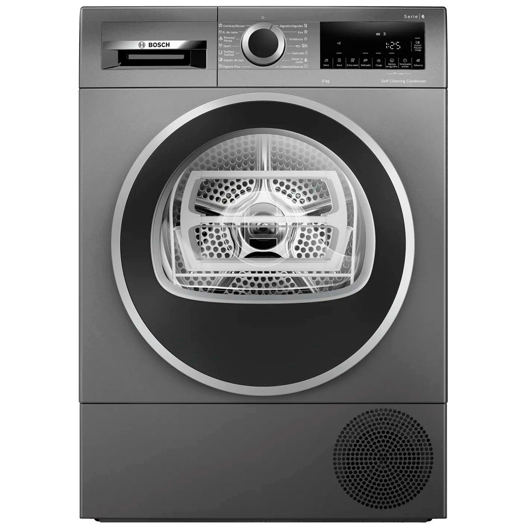 BOSCH SECADOR ROUPA 9KG BOMBA CALOR CINZA (C) WQG245DRES
