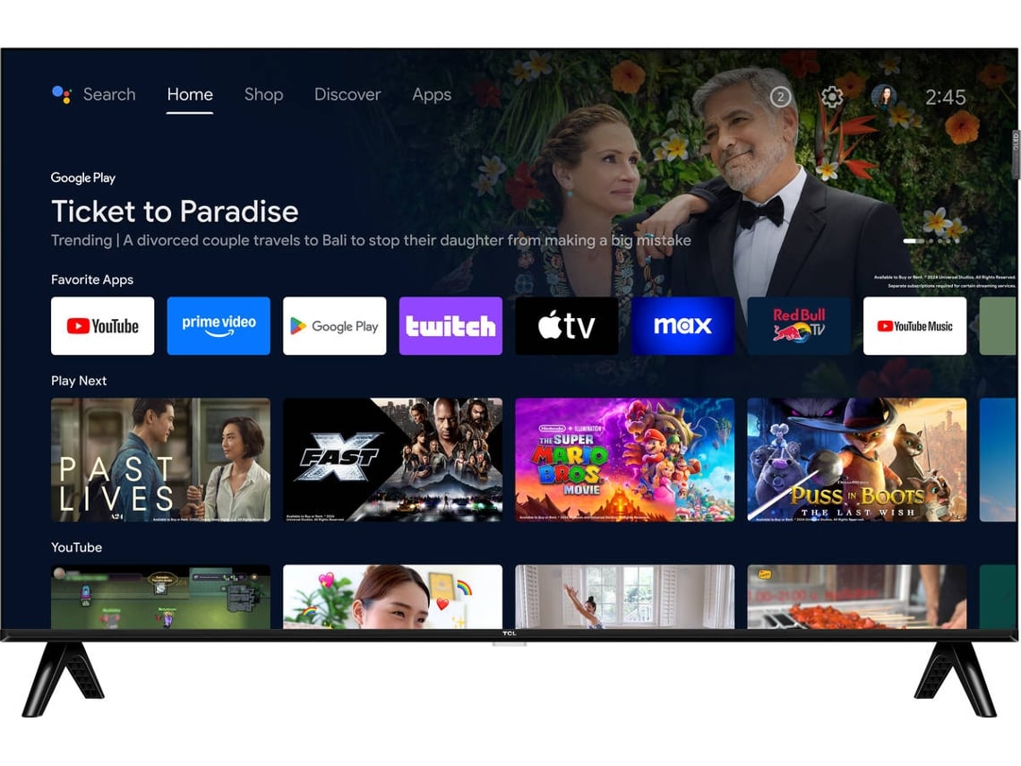 TCL QLED 40" FHD GOOGLE TV 2HDMI 1USB (F) 40S5K