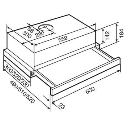 TEKA EXAUSTOR 60CM GAVETA MAX 388M3/H INOX E CNL32002I